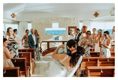 Reception styling with tropical florals